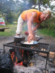 Ouderwets koken op een houtvuurtje