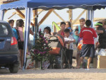 Kerstsurprises uitpakken op de camping